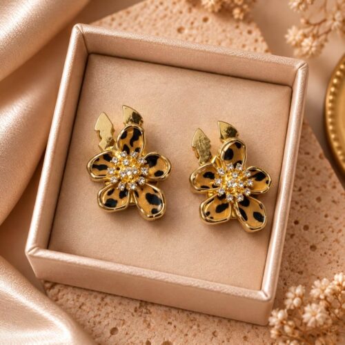 Copribottone "Fiore Leopardato"