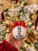 Pallina di Natale Personalizzata, Vetro bianco, 8 cm