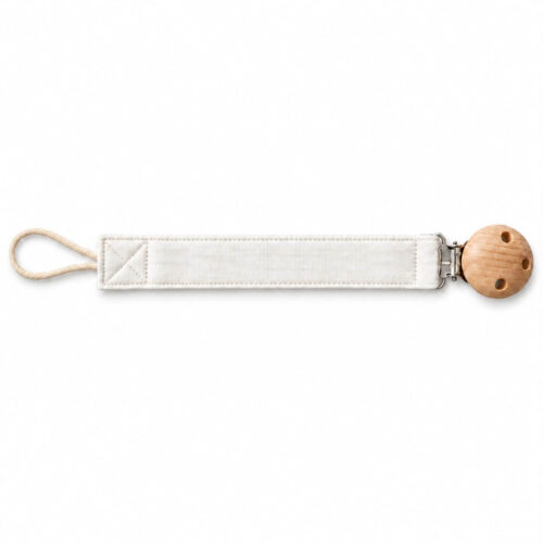 Portaciuccio Personalizzato in Mussola con Clip in Legno, Classico bianco