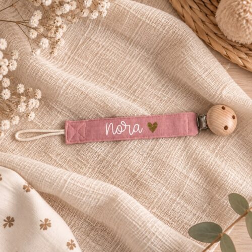 Portaciuccio classico rosa personalizzato con il nome Nora