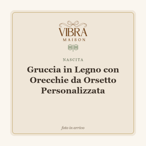 Gruccia in Legno con Orecchie da Orsetto Personalizzata