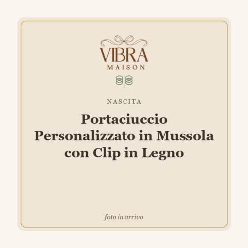 Portaciuccio Personalizzato in Mussola con Clip in Legno